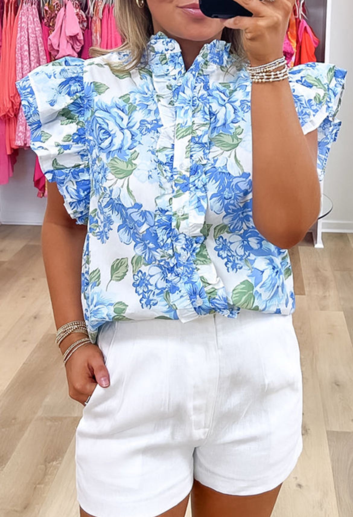 BLUE BLOOM BLOUSE