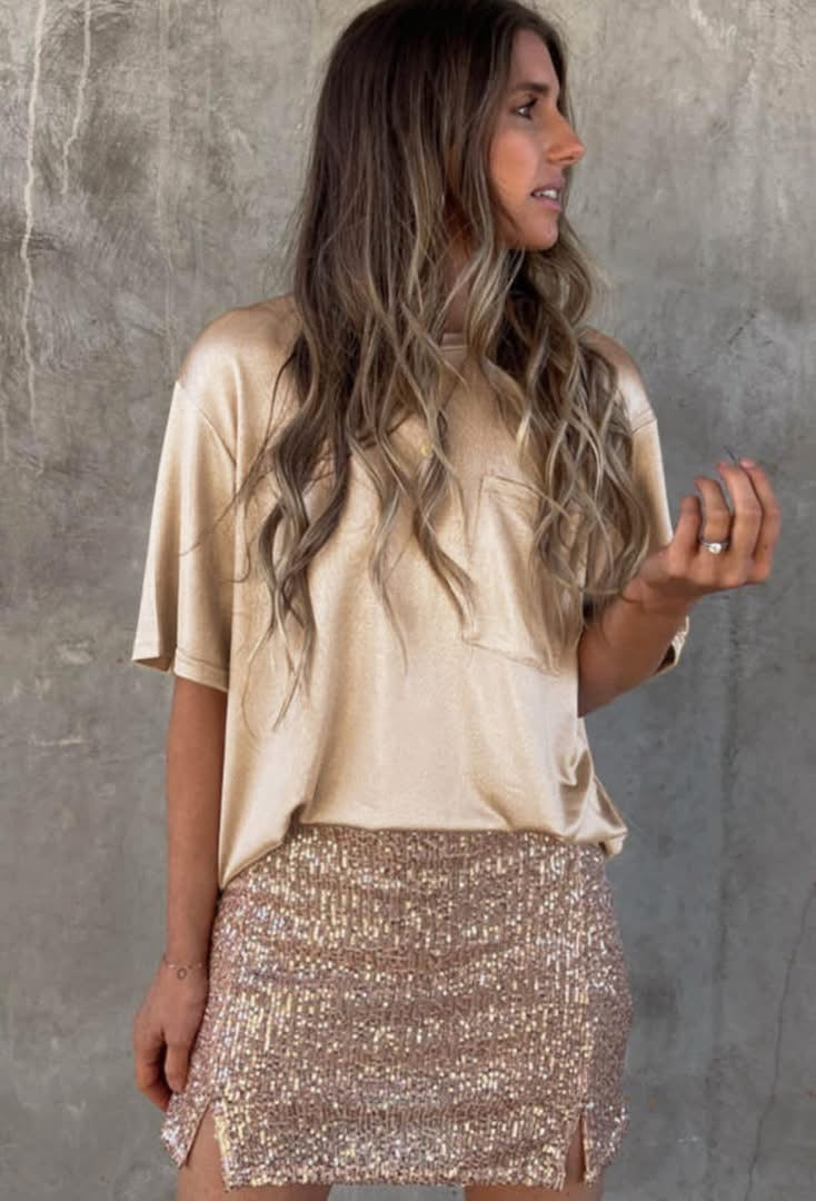 METALLIC BOYFRIEND TEE